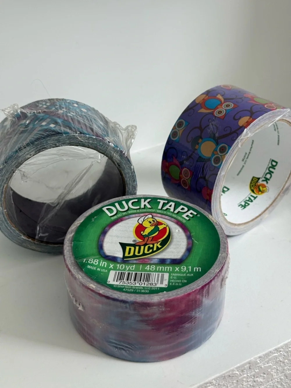 LOT of 3 DUCK TAPE unopened Patterned Adhesive Duct Tape